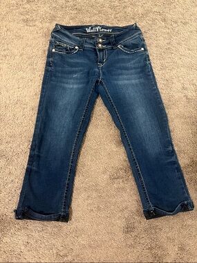 Wallflower Dark Blue Cropped Straight Jeans